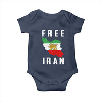 Free Iran Revolution 2026 Baby Onesie Sun and Lion Flag Iranian Freedom Justice