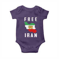Free Iran Revolution 2026 Baby Onesie Sun and Lion Flag Iranian Freedom Justice