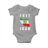 Free Iran Revolution 2026 Baby Onesie Sun and Lion Flag Iranian Freedom Justice