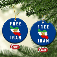 Free Iran Revolution 2026 Ceramic Ornament Sun and Lion Flag Iranian Freedom Justice