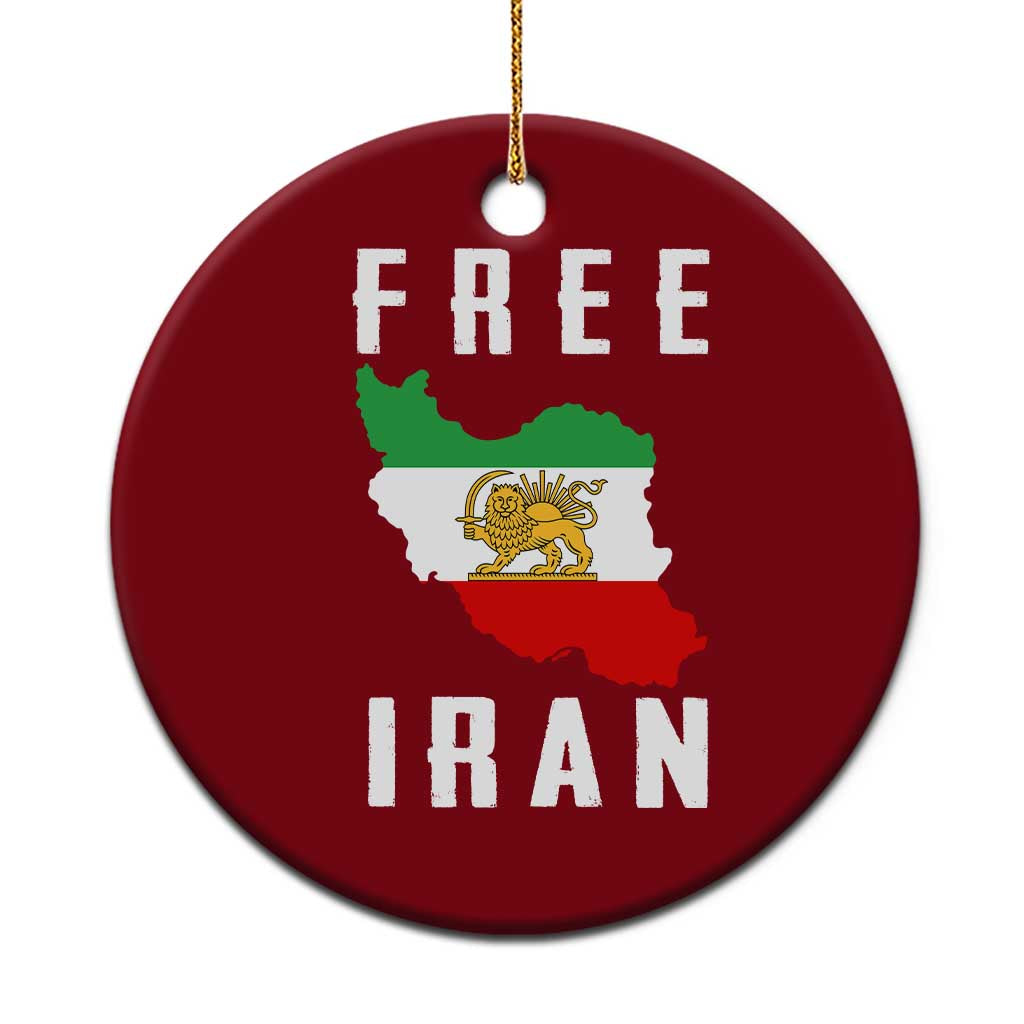 Free Iran Revolution 2026 Ceramic Ornament Sun and Lion Flag Iranian Freedom Justice