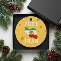 Free Iran Revolution 2026 Ceramic Ornament Sun and Lion Flag Iranian Freedom Justice