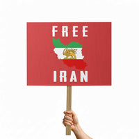 Free Iran Revolution 2026 Protest Sign Sun and Lion Flag Iranian Freedom Justice