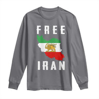Free Iran Revolution 2026 Long Sleeve Shirt Sun and Lion Flag Iranian Freedom Justice