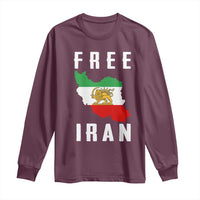 Free Iran Revolution 2026 Long Sleeve Shirt Sun and Lion Flag Iranian Freedom Justice