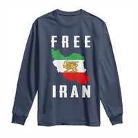 Free Iran Revolution 2026 Long Sleeve Shirt Sun and Lion Flag Iranian Freedom Justice