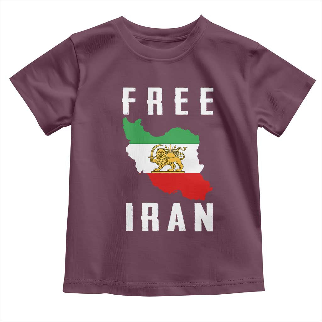 Free Iran Revolution 2026 Toddler T Shirt Sun and Lion Flag Iranian Freedom Justice
