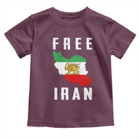 Free Iran Revolution 2026 Toddler T Shirt Sun and Lion Flag Iranian Freedom Justice