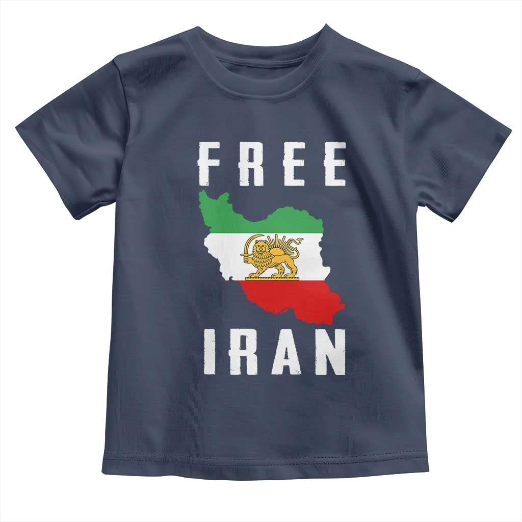 Free Iran Revolution 2026 Toddler T Shirt Sun and Lion Flag Iranian Freedom Justice