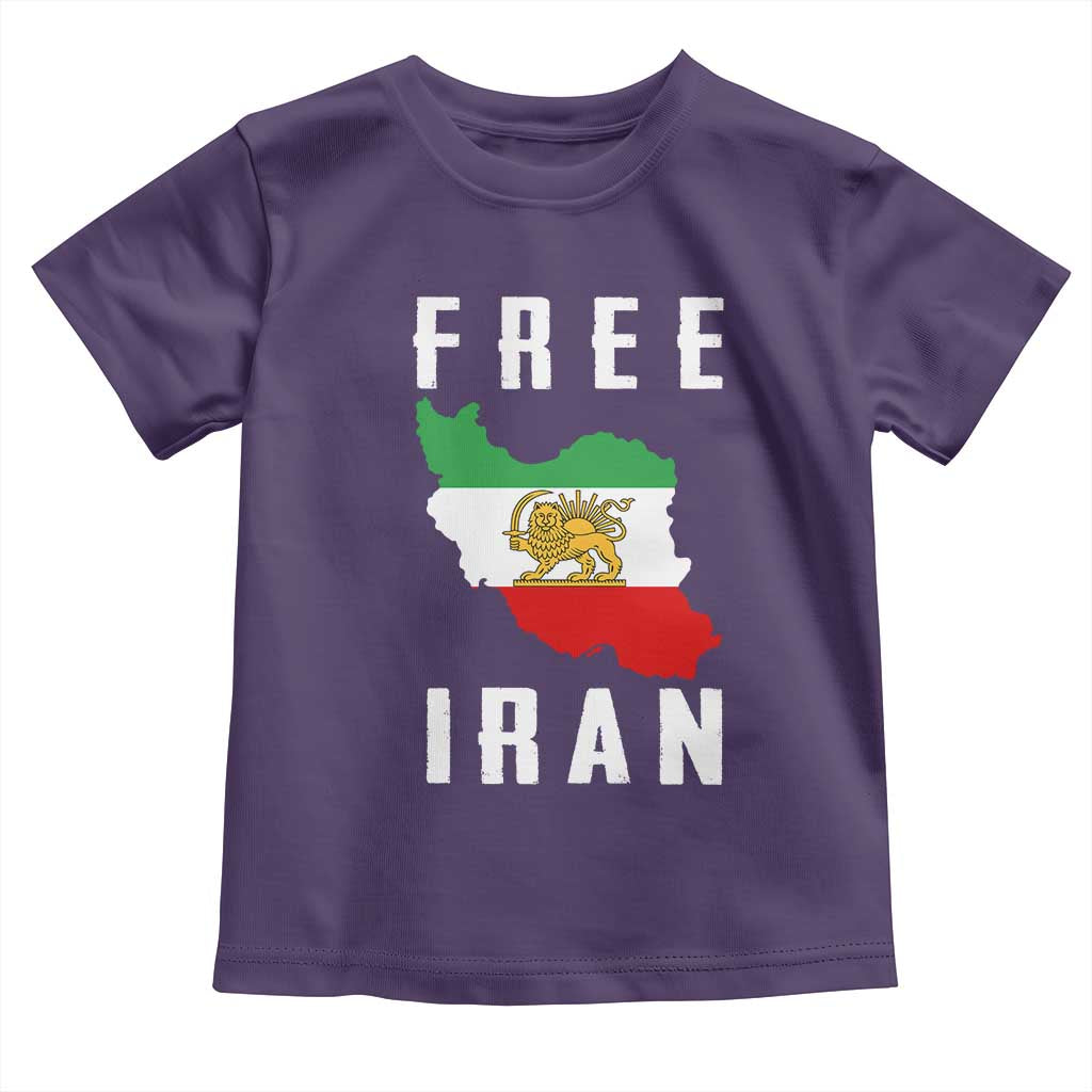 Free Iran Revolution 2026 Toddler T Shirt Sun and Lion Flag Iranian Freedom Justice