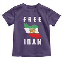 Free Iran Revolution 2026 Toddler T Shirt Sun and Lion Flag Iranian Freedom Justice