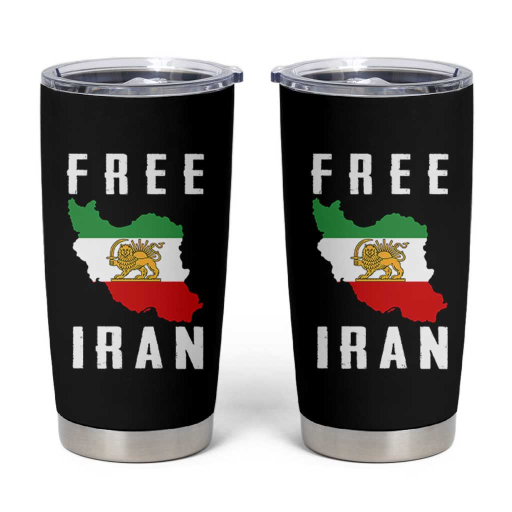 Free Iran Revolution 2026 Tumbler Cup Sun and Lion Flag Iranian Freedom Justice