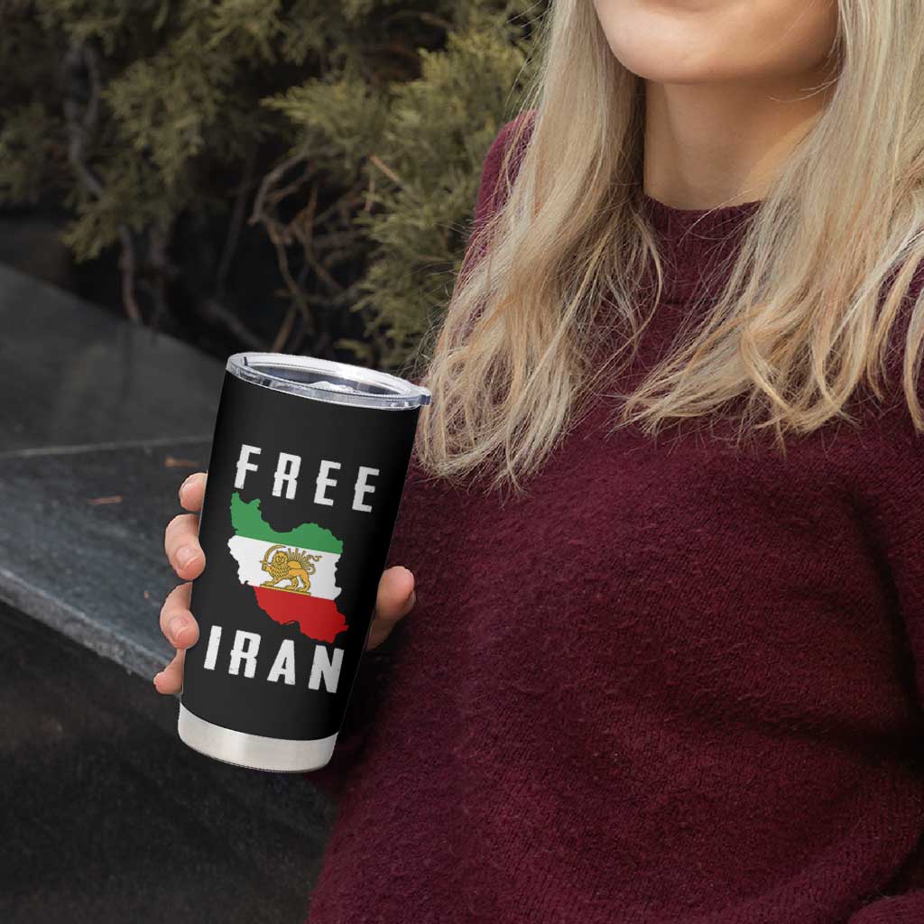 Free Iran Revolution 2026 Tumbler Cup Sun and Lion Flag Iranian Freedom Justice