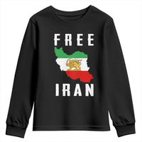 Free Iran Revolution 2026 Youth Sweatshirt Sun and Lion Flag Iranian Freedom Justice