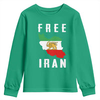 Free Iran Revolution 2026 Youth Sweatshirt Sun and Lion Flag Iranian Freedom Justice