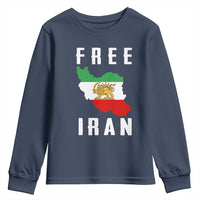 Free Iran Revolution 2026 Youth Sweatshirt Sun and Lion Flag Iranian Freedom Justice