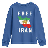 Free Iran Revolution 2026 Youth Sweatshirt Sun and Lion Flag Iranian Freedom Justice