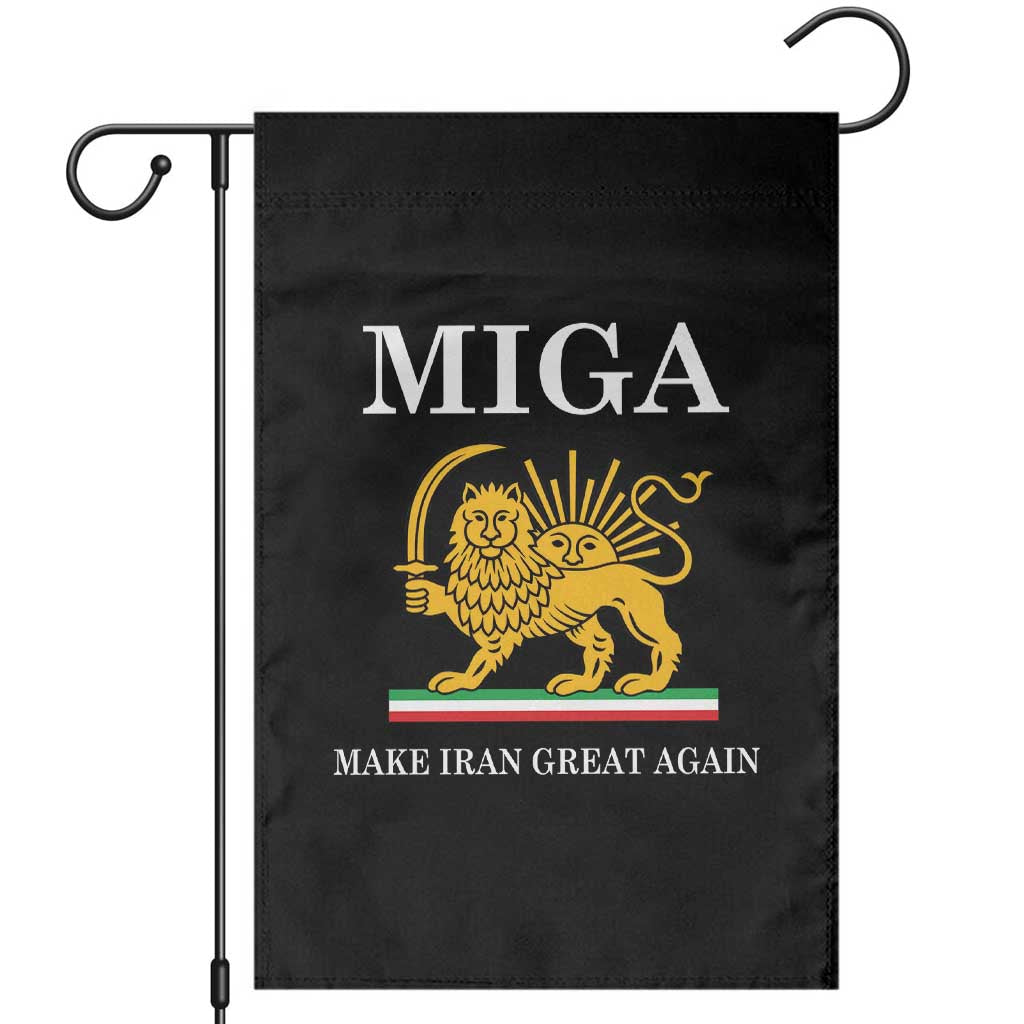 Make Iran Great Again Patriotic MIGA Garden Flag Lion and Sun Iranian Revolution Freedom Supporters