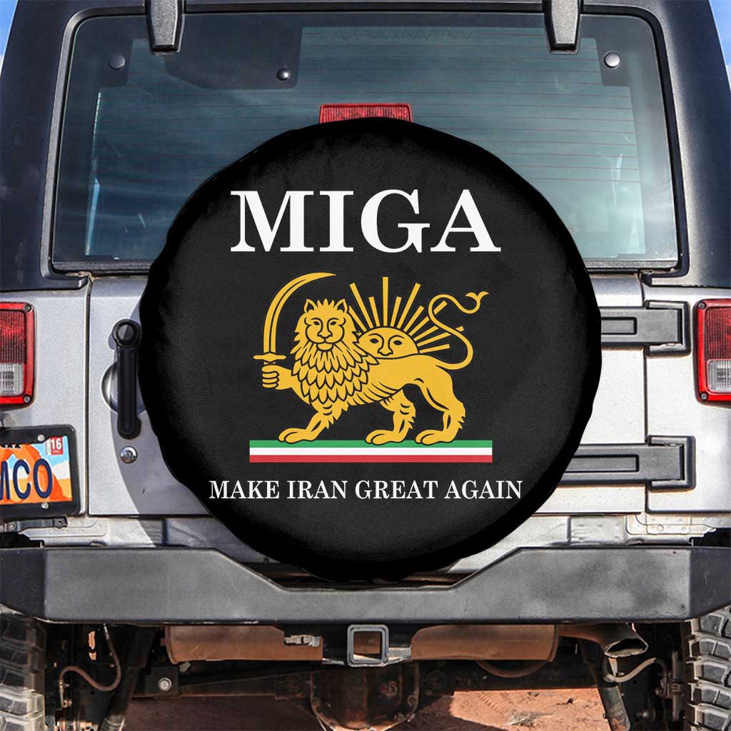 Make Iran Great Again Patriotic MIGA Spare Tire Cover Lion and Sun Iranian Revolution Freedom Supporters