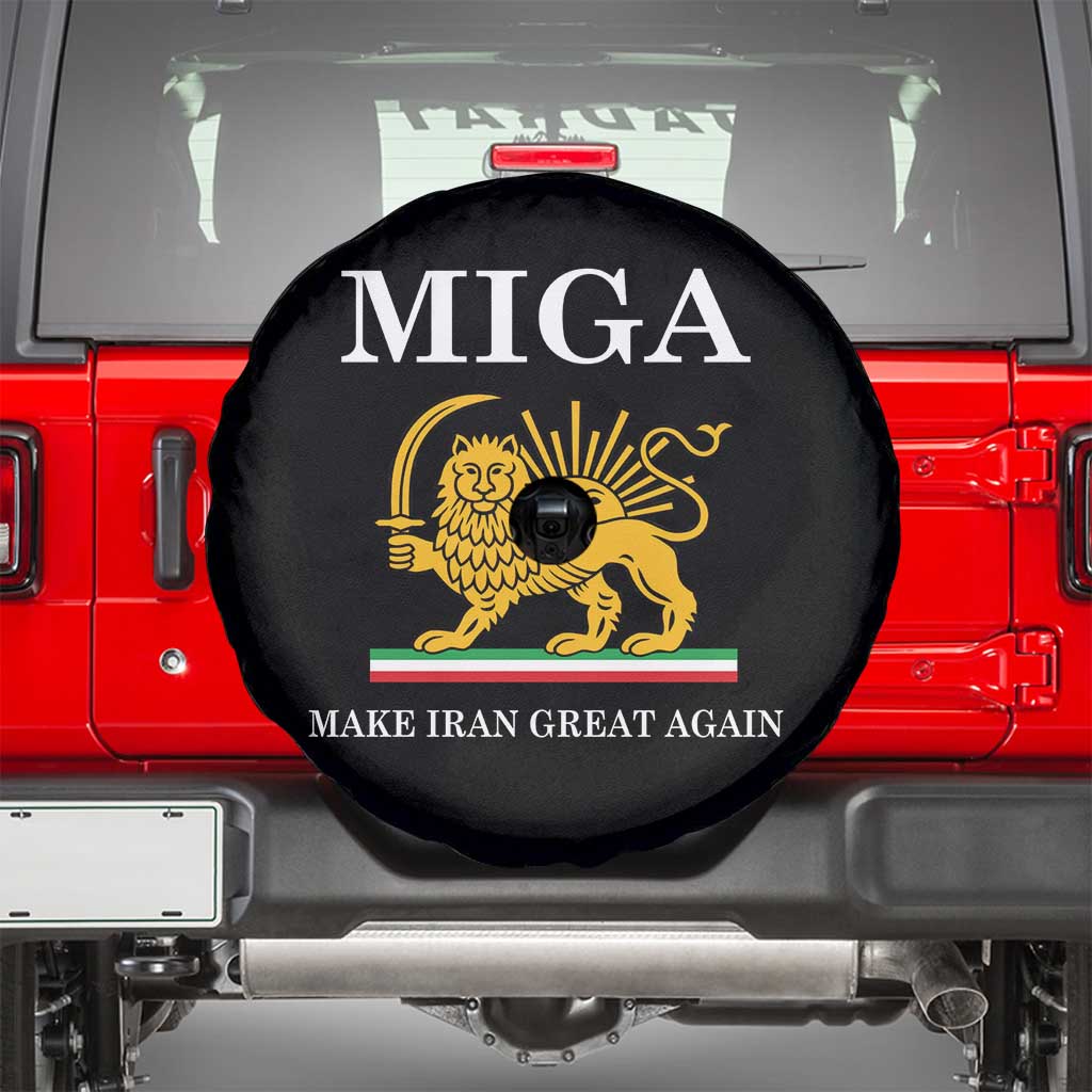 Make Iran Great Again Patriotic MIGA Spare Tire Cover Lion and Sun Iranian Revolution Freedom Supporters