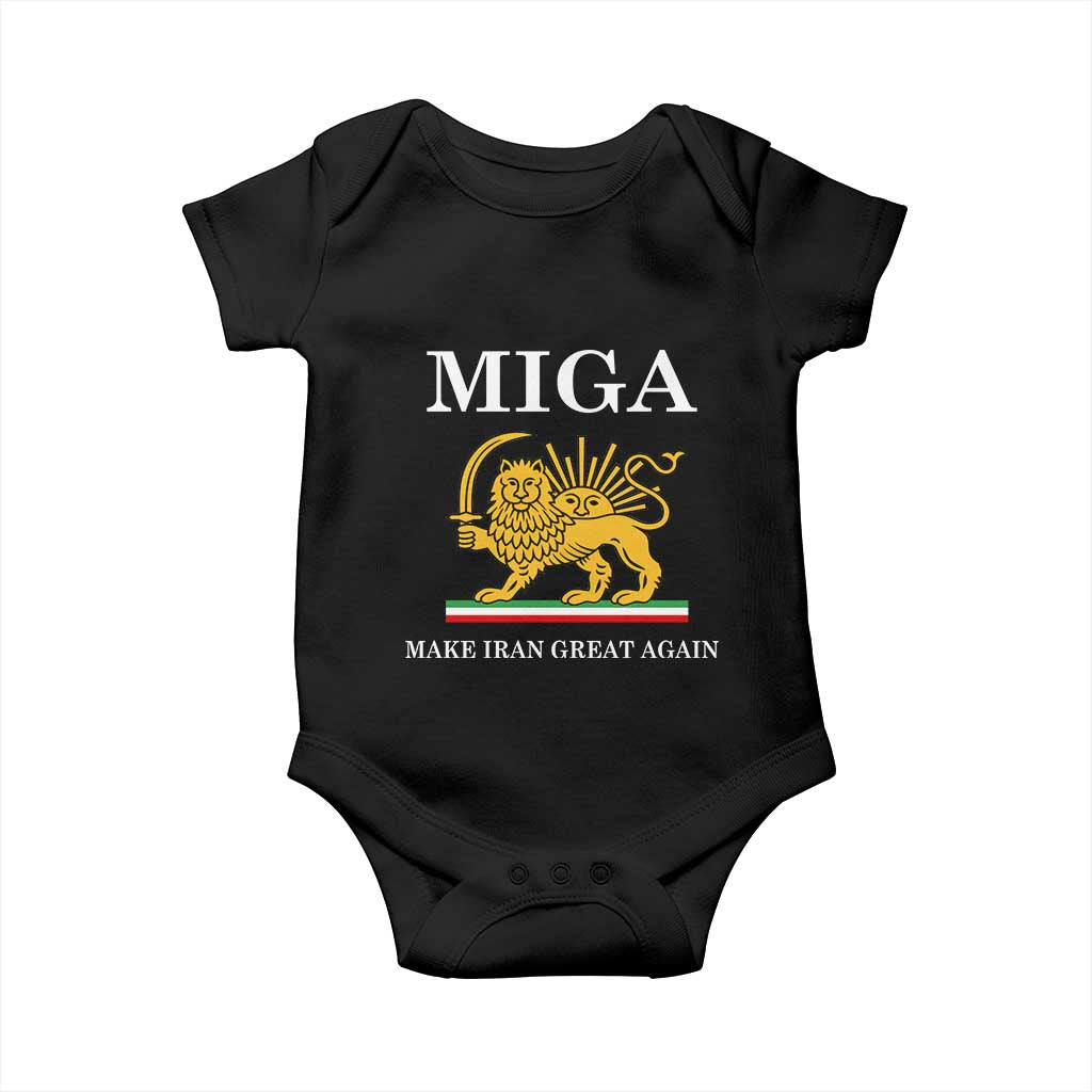 Make Iran Great Again Patriotic MIGA Baby Onesie Lion and Sun Iranian Revolution Freedom Supporters