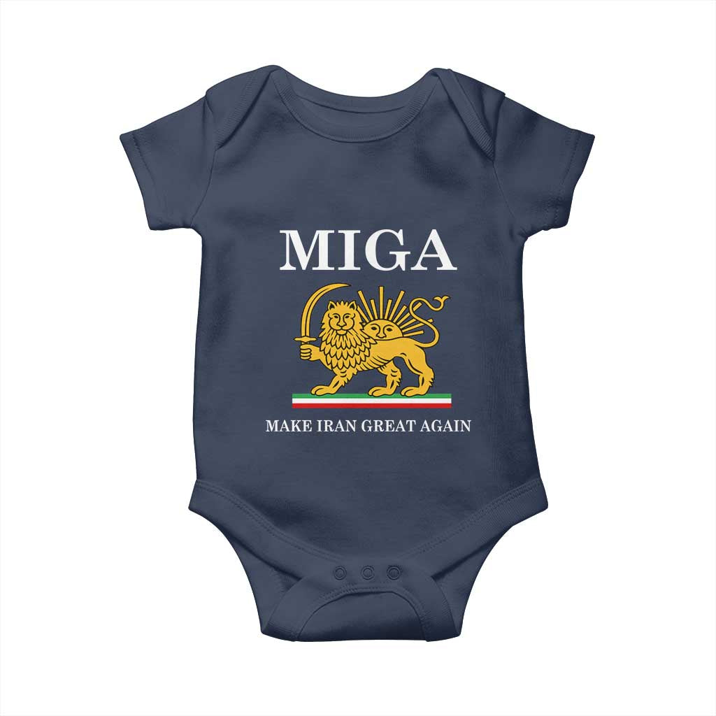 Make Iran Great Again Patriotic MIGA Baby Onesie Lion and Sun Iranian Revolution Freedom Supporters