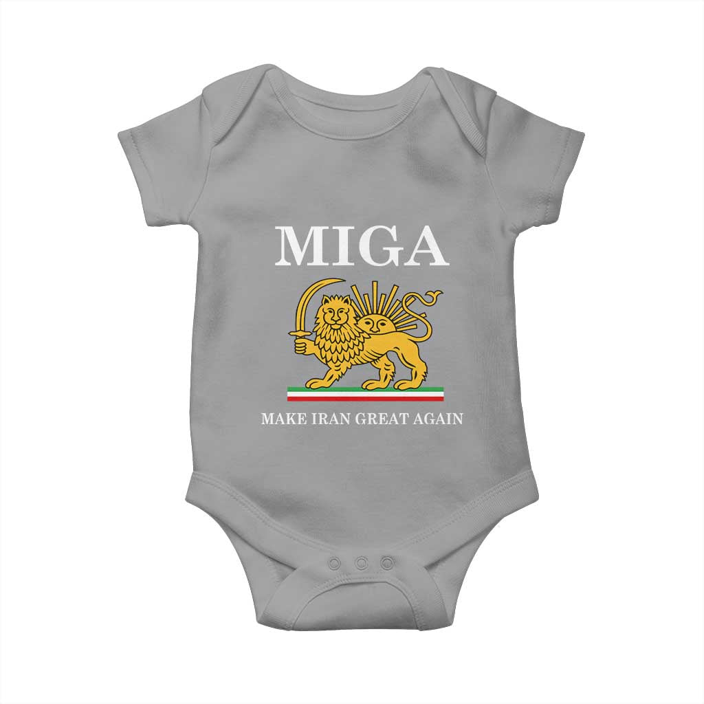 Make Iran Great Again Patriotic MIGA Baby Onesie Lion and Sun Iranian Revolution Freedom Supporters