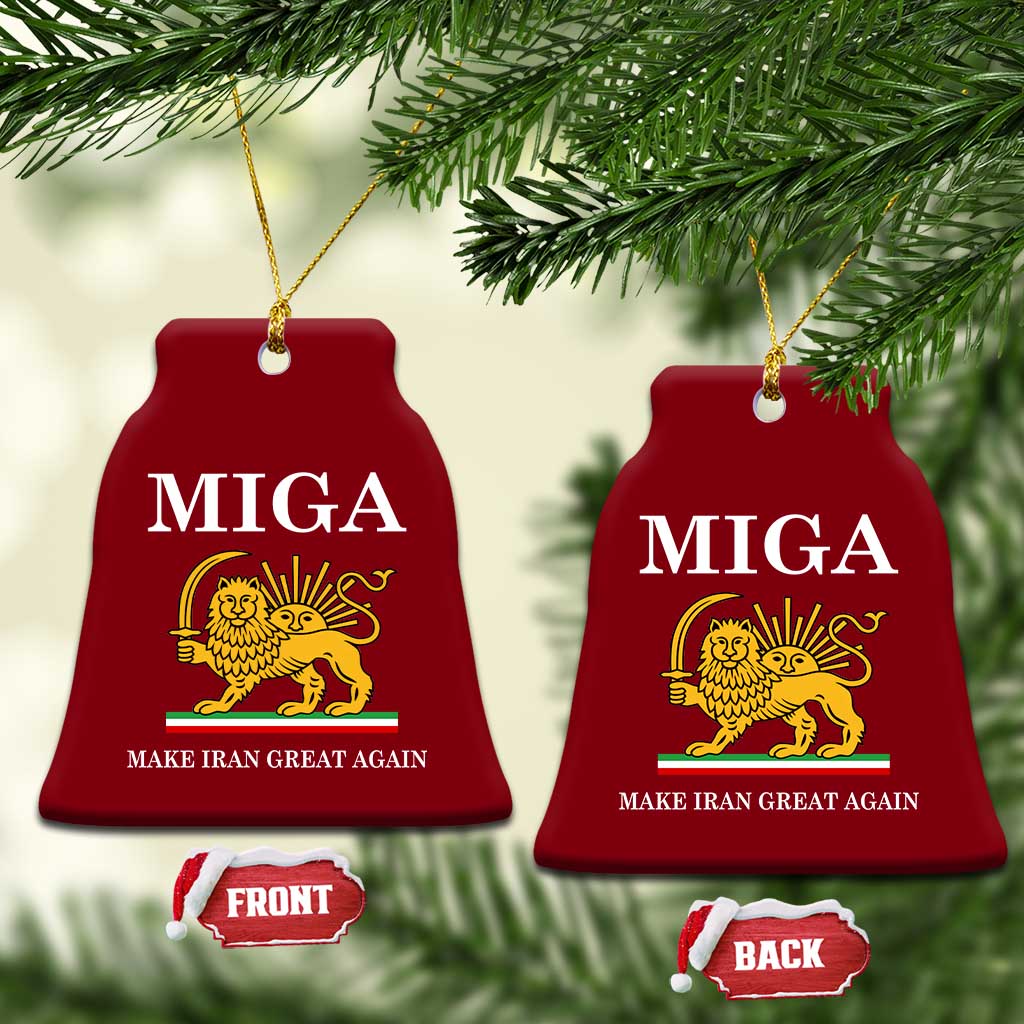 Make Iran Great Again Patriotic MIGA Ceramic Ornament Lion and Sun Iranian Revolution Freedom Supporters
