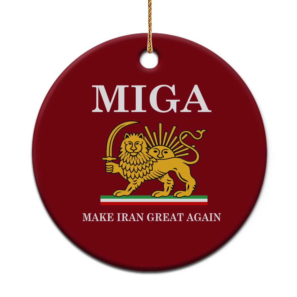Make Iran Great Again Patriotic MIGA Ceramic Ornament Lion and Sun Iranian Revolution Freedom Supporters