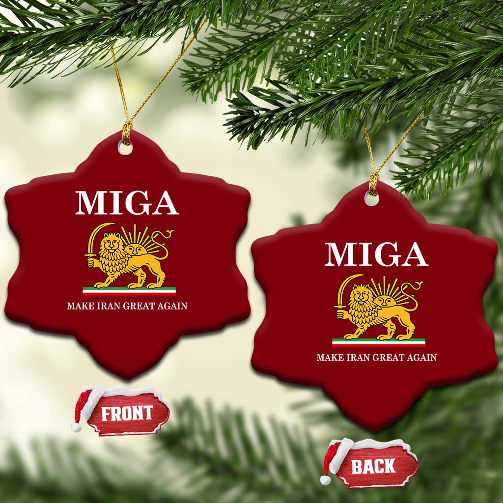Make Iran Great Again Patriotic MIGA Ceramic Ornament Lion and Sun Iranian Revolution Freedom Supporters