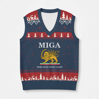 Make Iran Great Again Patriotic MIGA V-Neck Knit Sweater Vest Lion and Sun Iranian Revolution Freedom Supporters