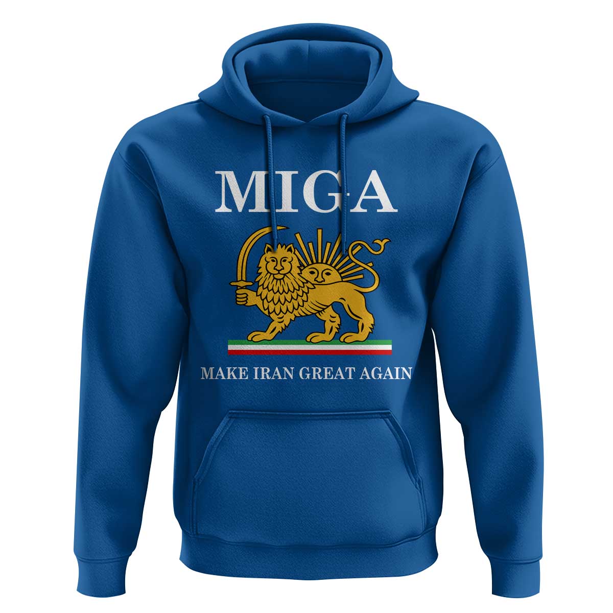 Make Iran Great Again Patriotic MIGA Hoodie Lion and Sun Iranian Revolution Freedom Supporters