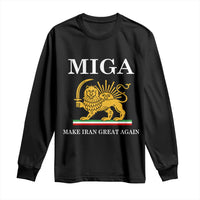 Make Iran Great Again Patriotic MIGA Long Sleeve Shirt Lion and Sun Iranian Revolution Freedom Supporters