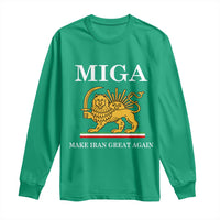 Make Iran Great Again Patriotic MIGA Long Sleeve Shirt Lion and Sun Iranian Revolution Freedom Supporters