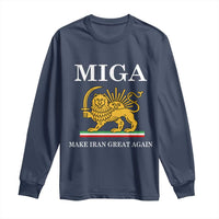 Make Iran Great Again Patriotic MIGA Long Sleeve Shirt Lion and Sun Iranian Revolution Freedom Supporters