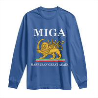 Make Iran Great Again Patriotic MIGA Long Sleeve Shirt Lion and Sun Iranian Revolution Freedom Supporters