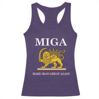 Make Iran Great Again Patriotic MIGA Racerback Tank Top Lion and Sun Iranian Revolution Freedom Supporters