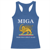Make Iran Great Again Patriotic MIGA Racerback Tank Top Lion and Sun Iranian Revolution Freedom Supporters