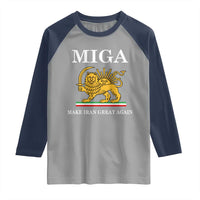 Make Iran Great Again Patriotic MIGA Raglan Shirt Lion and Sun Iranian Revolution Freedom Supporters