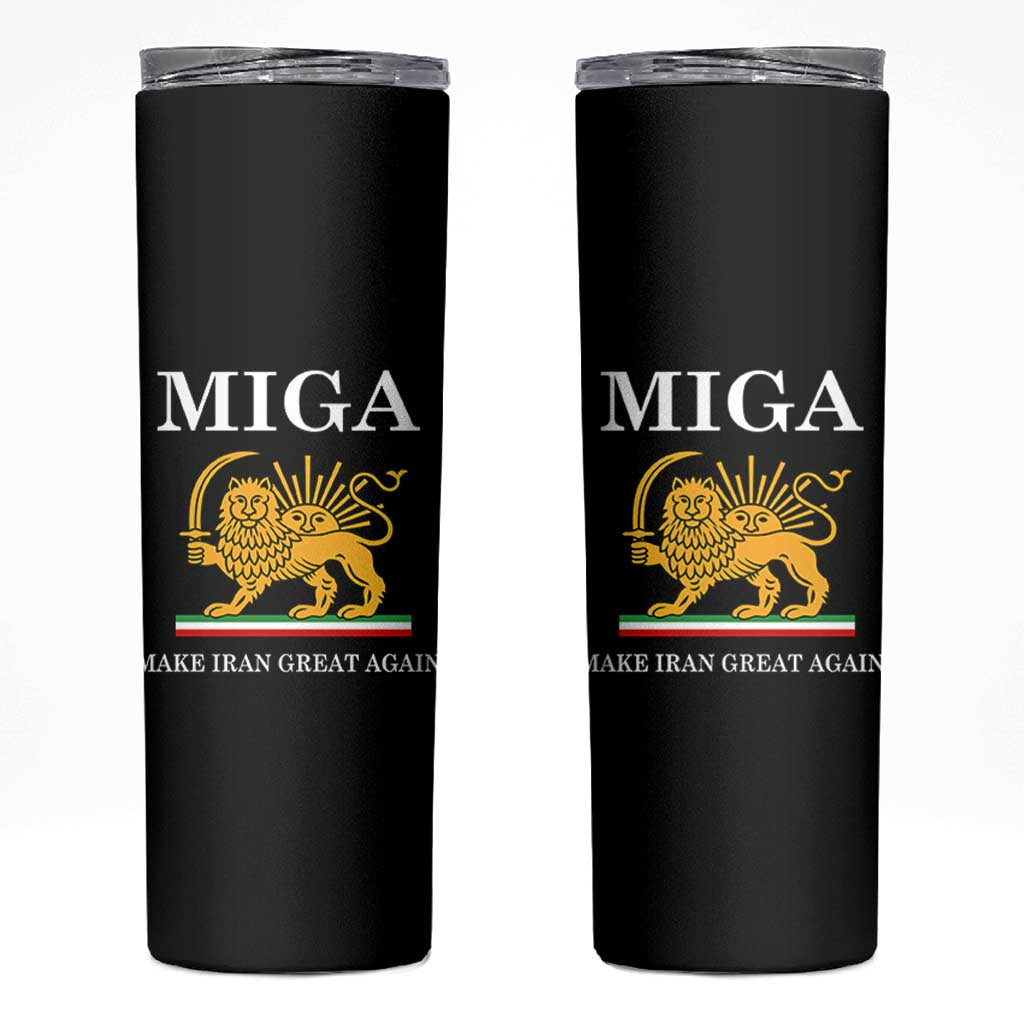 Make Iran Great Again Patriotic MIGA Skinny Tumbler Lion and Sun Iranian Revolution Freedom Supporters