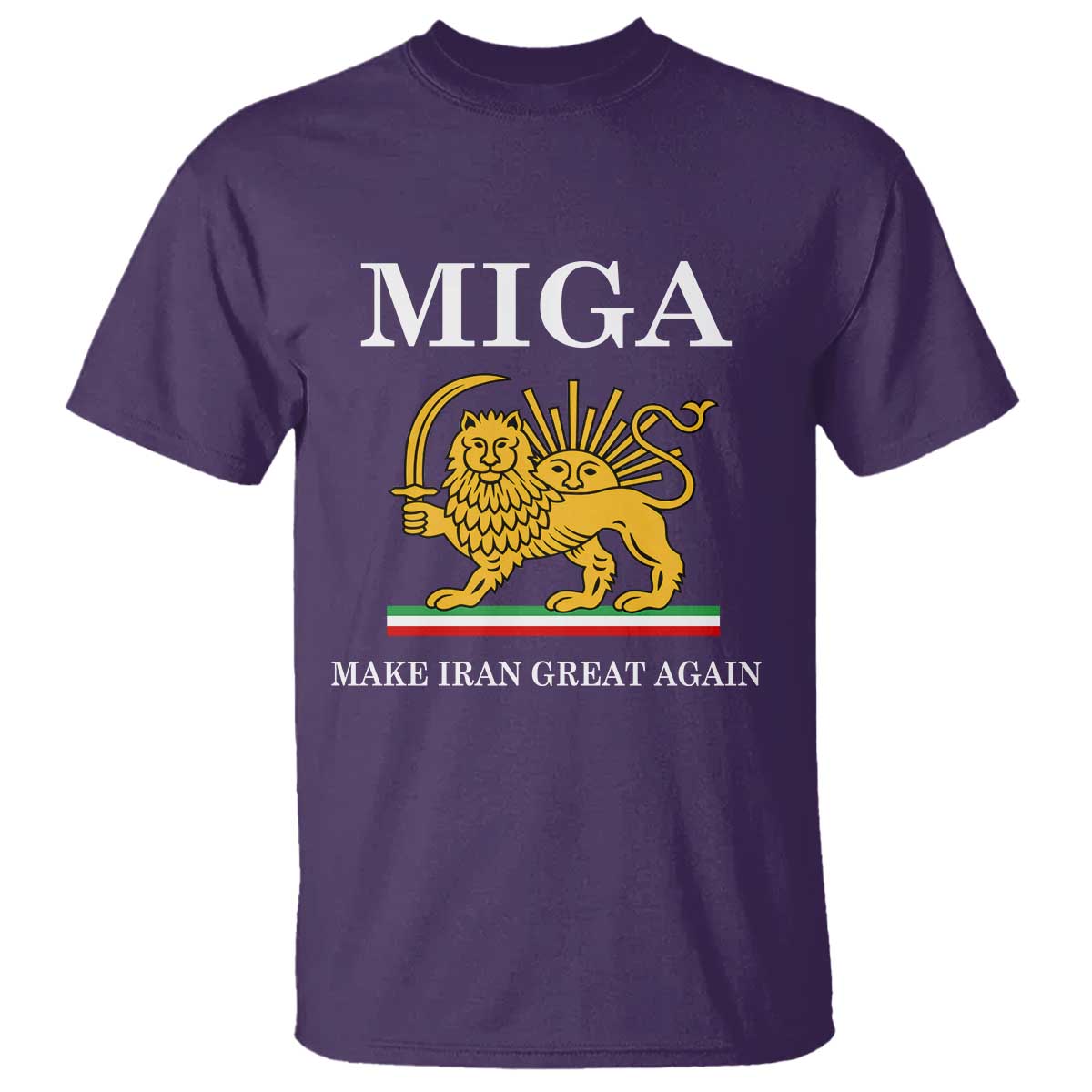 Make Iran Great Again Patriotic MIGA T Shirt Lion and Sun Iranian Revolution Freedom Supporters