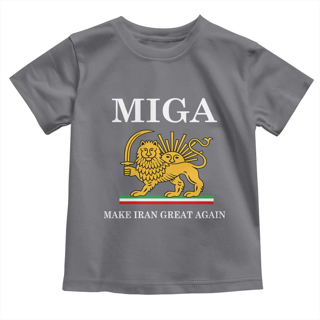 Make Iran Great Again Patriotic MIGA Toddler T Shirt Lion and Sun Iranian Revolution Freedom Supporters