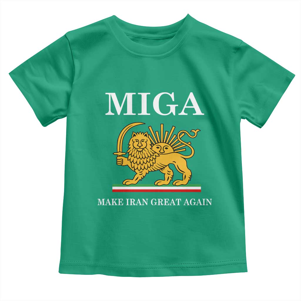 Make Iran Great Again Patriotic MIGA Toddler T Shirt Lion and Sun Iranian Revolution Freedom Supporters