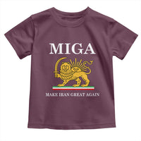 Make Iran Great Again Patriotic MIGA Toddler T Shirt Lion and Sun Iranian Revolution Freedom Supporters