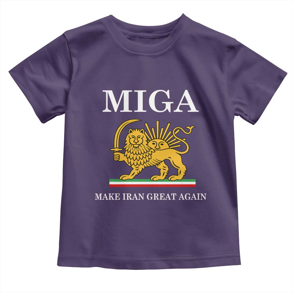 Make Iran Great Again Patriotic MIGA Toddler T Shirt Lion and Sun Iranian Revolution Freedom Supporters