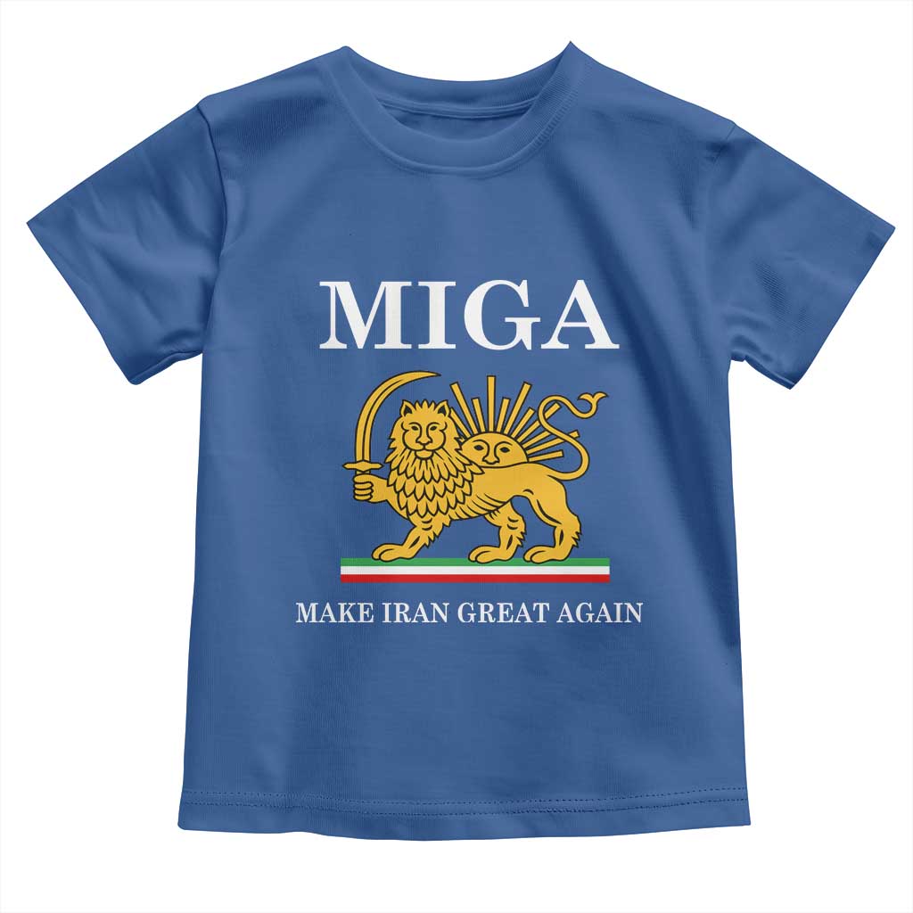 Make Iran Great Again Patriotic MIGA Toddler T Shirt Lion and Sun Iranian Revolution Freedom Supporters