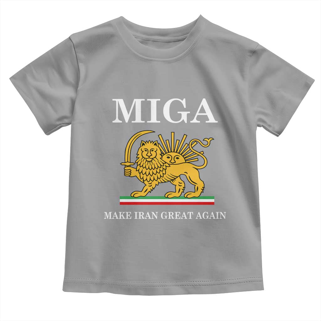 Make Iran Great Again Patriotic MIGA Toddler T Shirt Lion and Sun Iranian Revolution Freedom Supporters