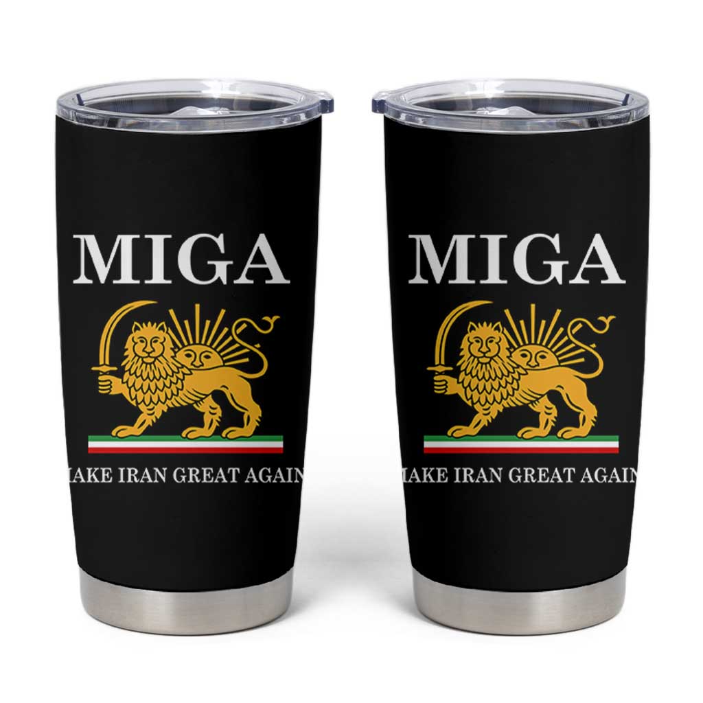 Make Iran Great Again Patriotic MIGA Tumbler Cup Lion and Sun Iranian Revolution Freedom Supporters