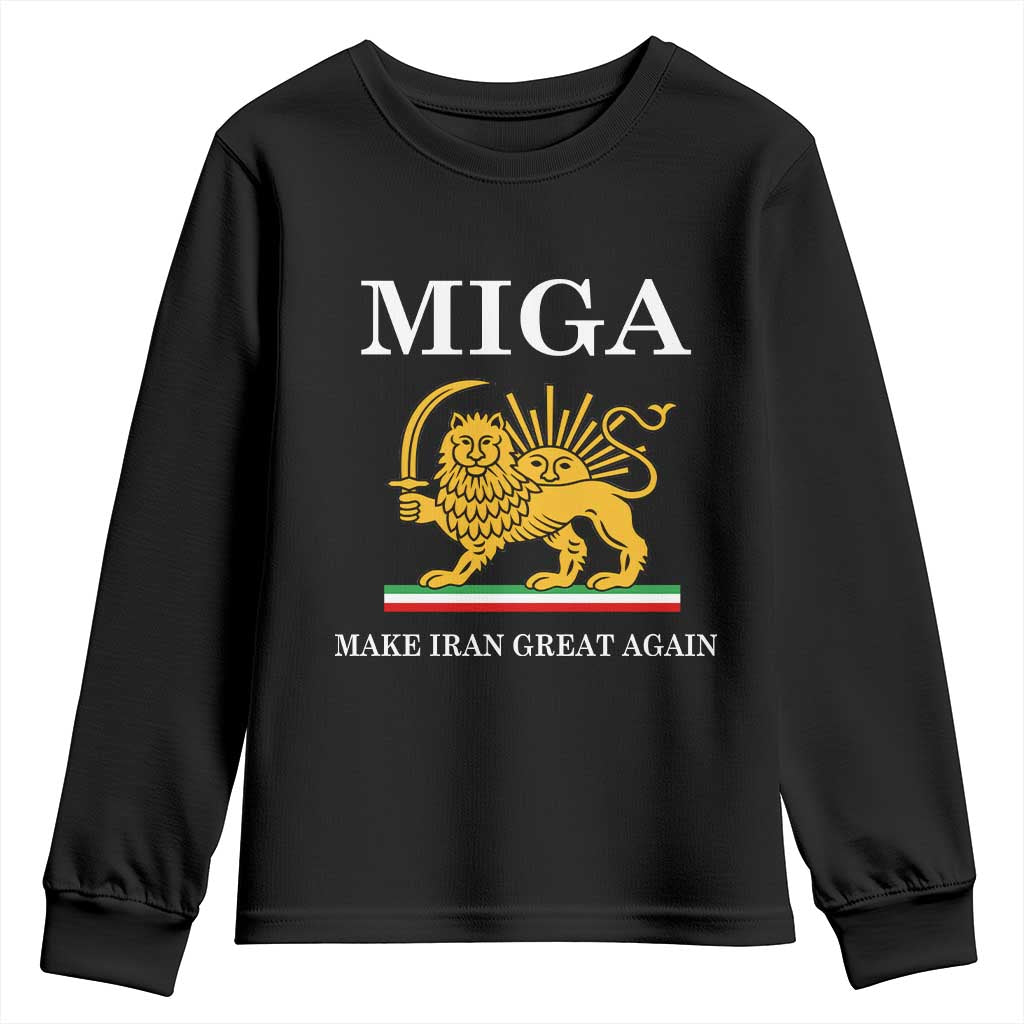 Make Iran Great Again Patriotic MIGA Youth Sweatshirt Lion and Sun Iranian Revolution Freedom Supporters