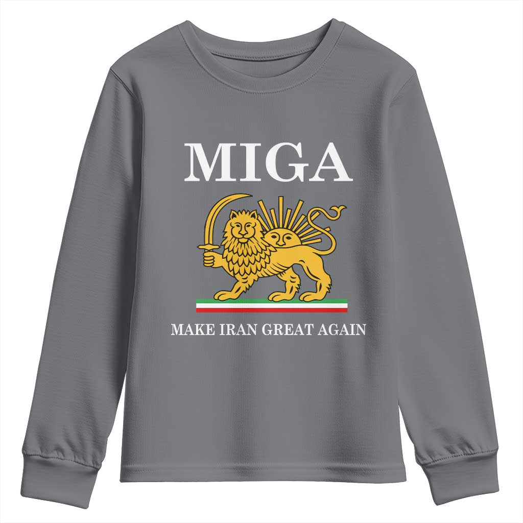 Make Iran Great Again Patriotic MIGA Youth Sweatshirt Lion and Sun Iranian Revolution Freedom Supporters
